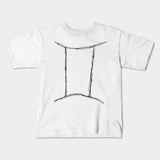 Dark and Gritty Gemini Zodiac Sign Kids T-Shirt